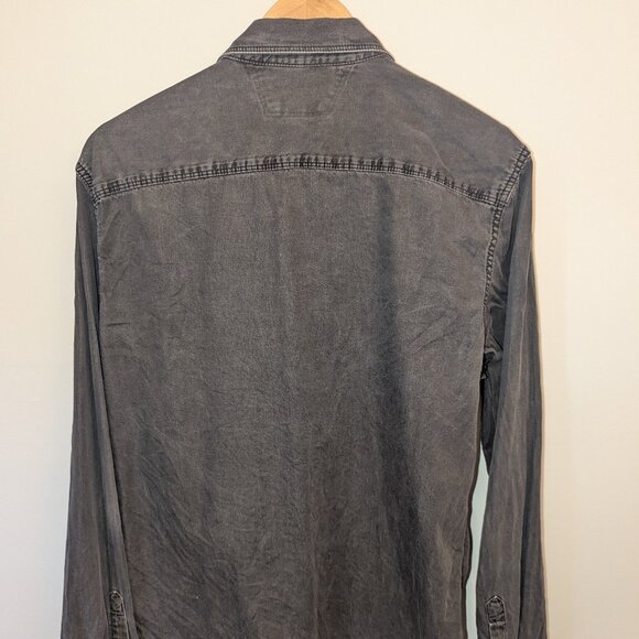 Men's Calvin Klein Black Denim Button-Up - Picture 2 of 8